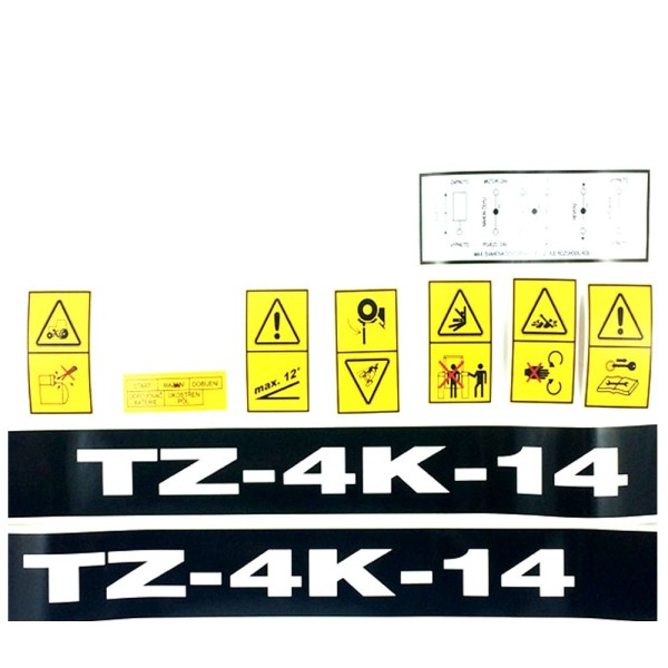 Beschriftung , Aufkleberset , Bezeichnung TZ-4K14 , TZ4K